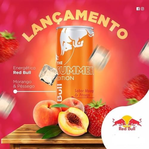 Energético Red Bull Morango Com Pêssego 250ml