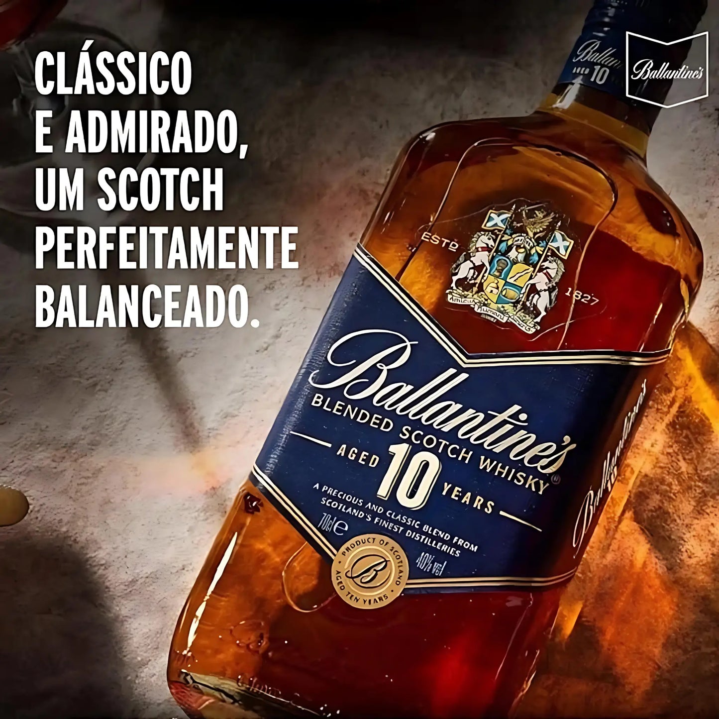 Whisky Ballantines 10 anos 1L